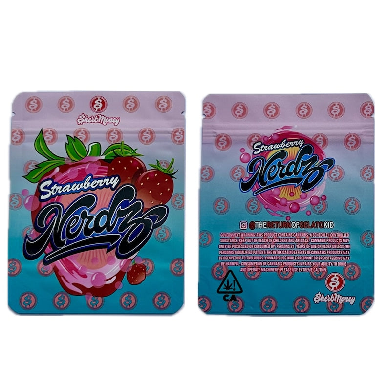 Sweet Shop STRAWBERRY  Mylar Bag 3.5g Cut-Out Empty Packaging - Holographic