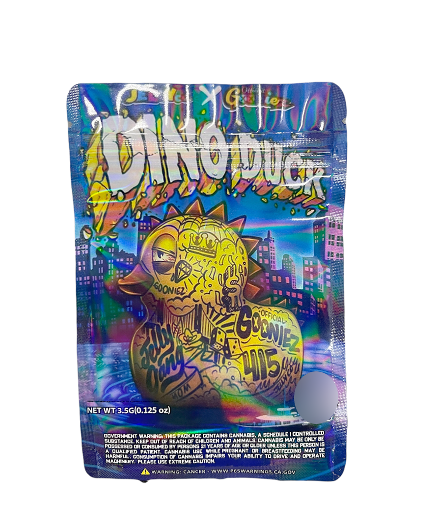 Dino Duck Holographic Mylar bag  3.5g  Packaging Only