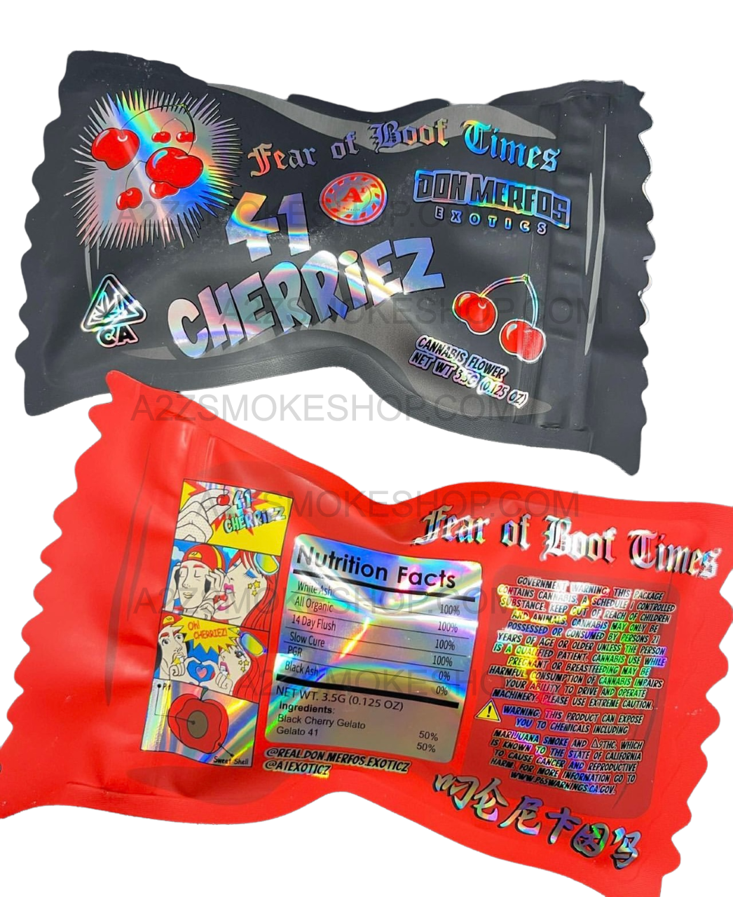 Don Merfos 41 Cherriez bag  3.5g Holographic Mylar bag Cherries Packaging Only -NEW