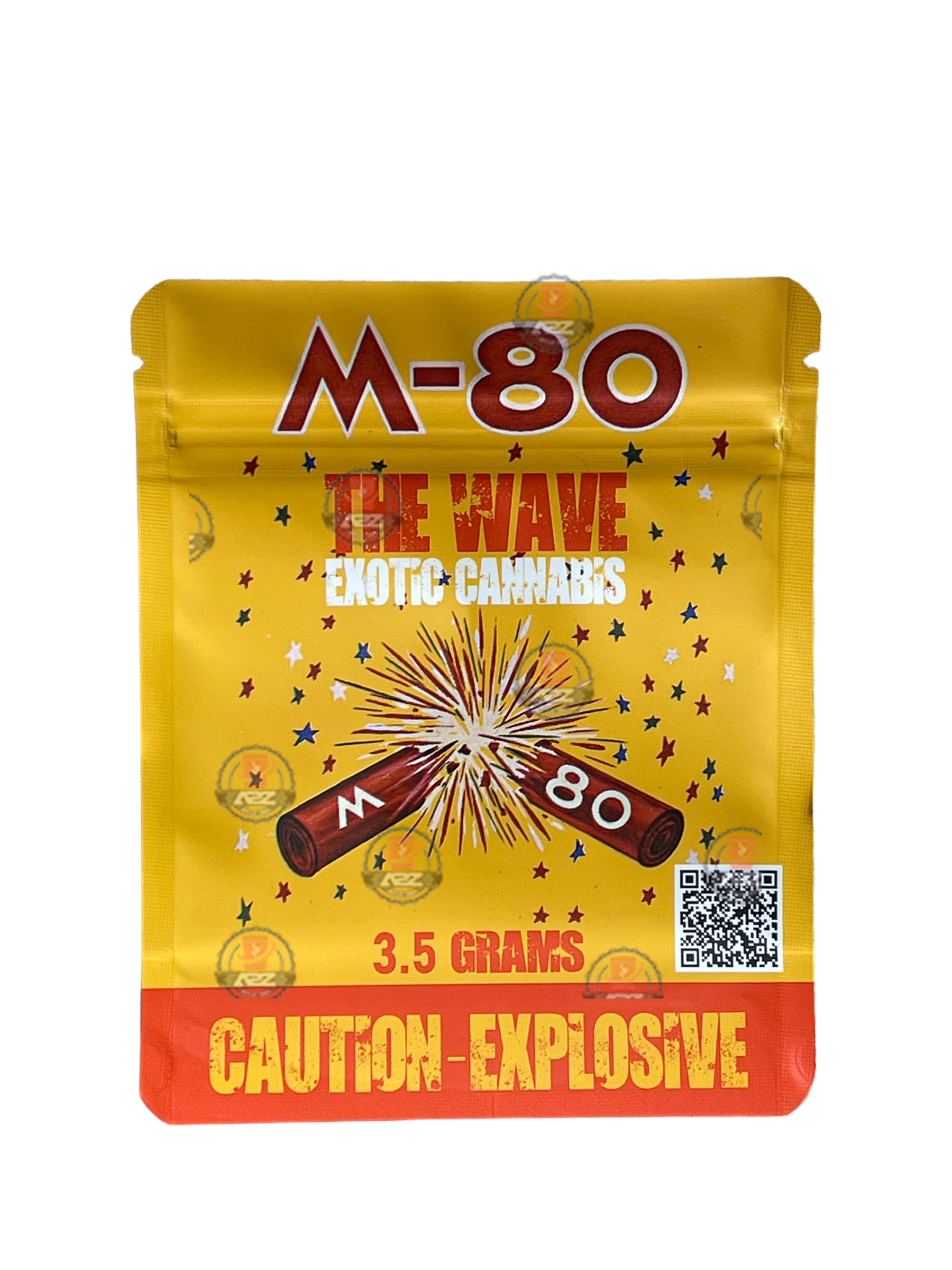 M-80 Caution Explosive Mylar Bags 3.5g The Wave