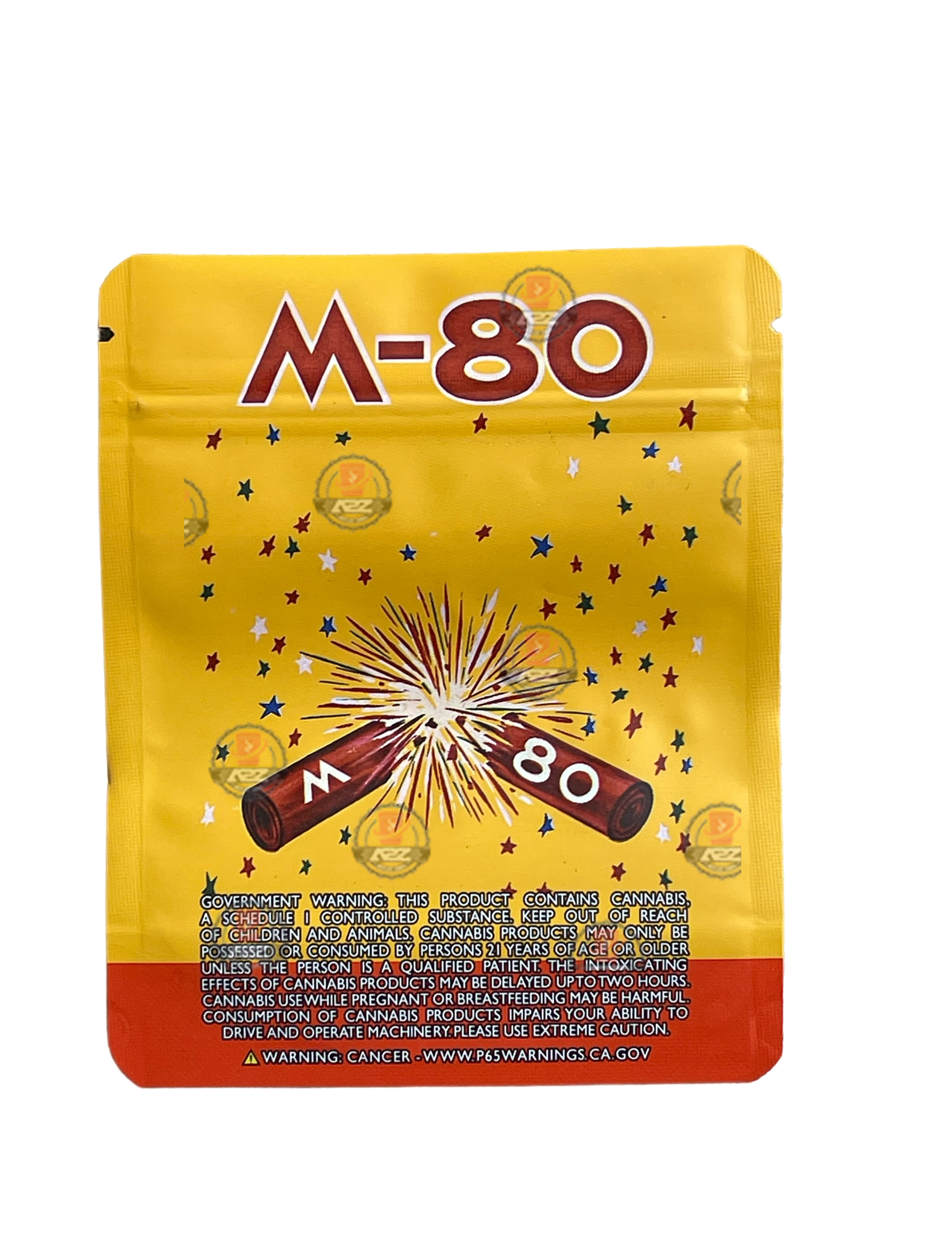 M-80 Caution Explosive Mylar Bags 3.5g The Wave