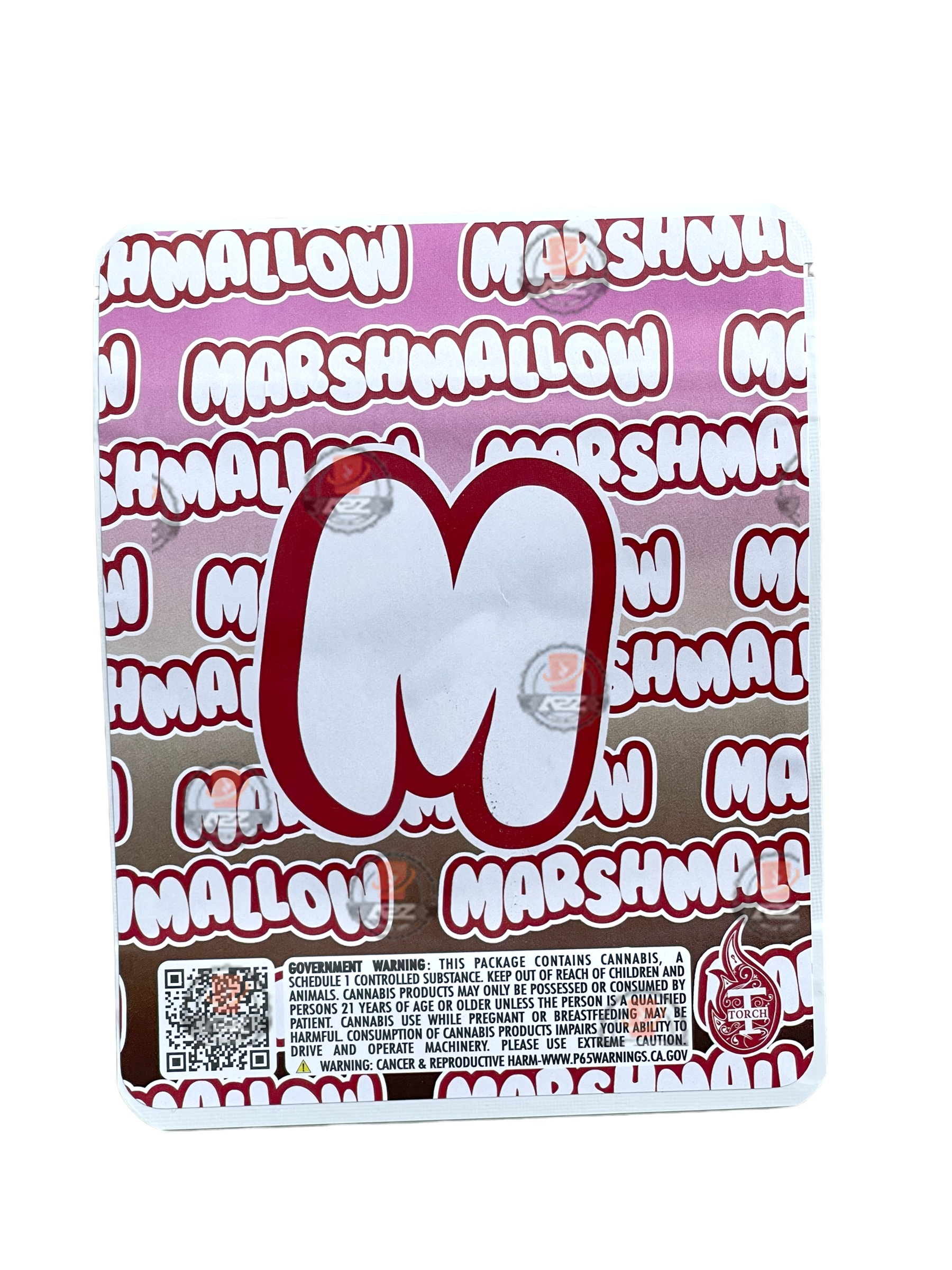 Sprinklez Strawberry Cheesecake Marshmallow Mylar Bags 3.5g Sticker base Bag -With stickers and labels