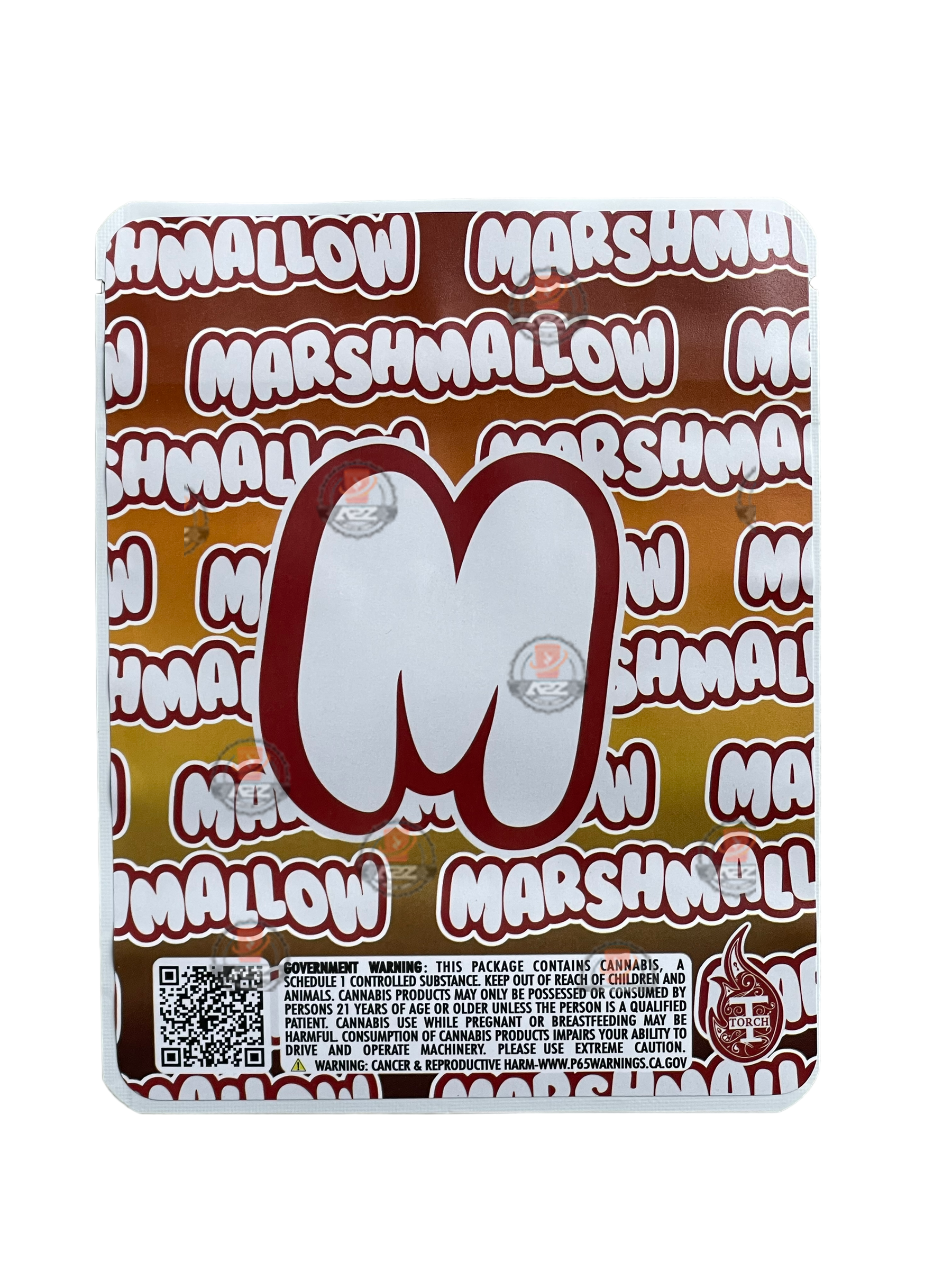 Sprinklez Red Velvet Marshmallow Mylar Bags 3.5g Sticker base Bag -With stickers and labels