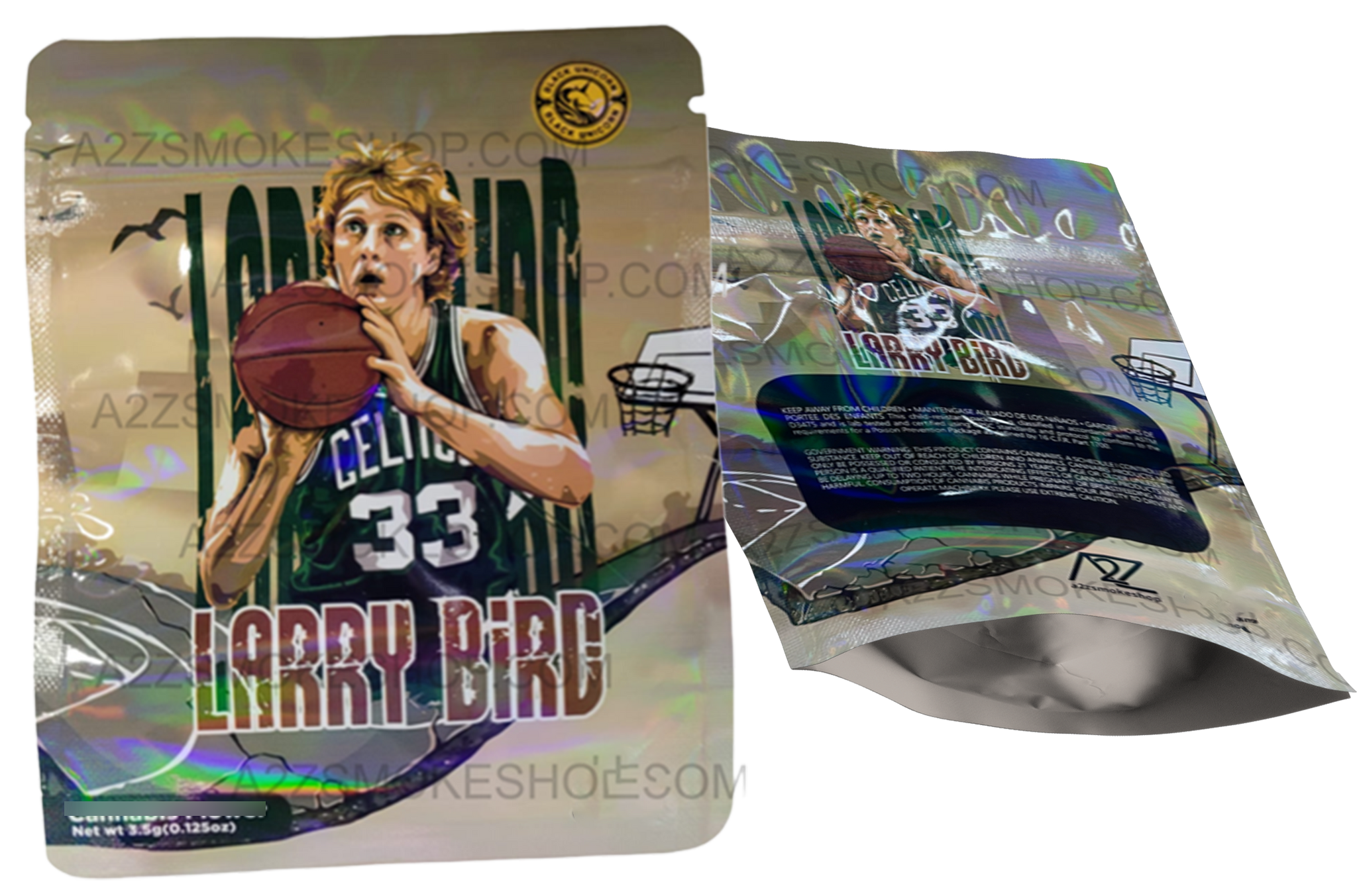 RobMylarBags Larry Bird Holographic Mylar bag 3.5g  For Flower