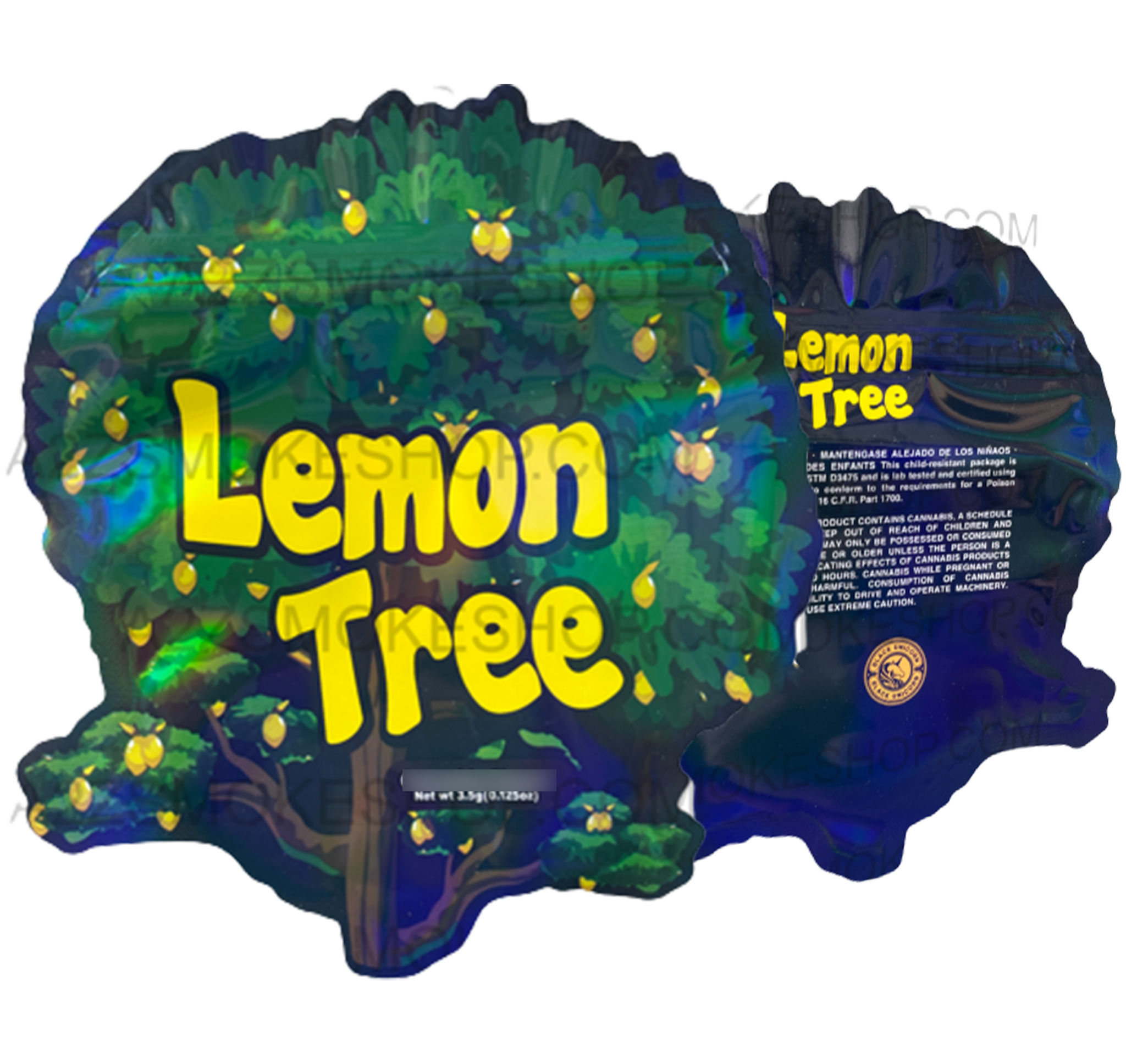 RobMylarBags Lemon Tree cut out Holographic Mylar bag 3.5g