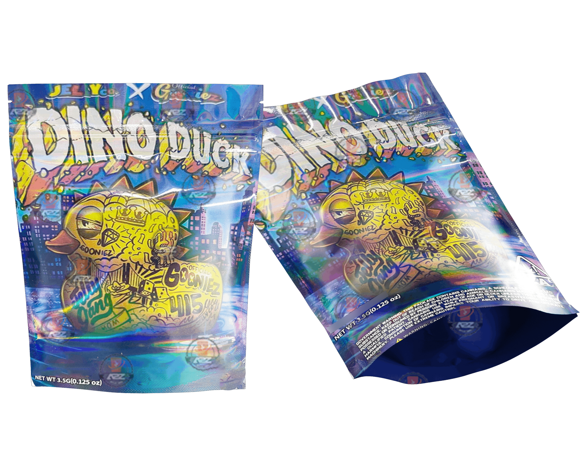 Dino Duck Holographic Mylar bag  3.5g  Packaging Only