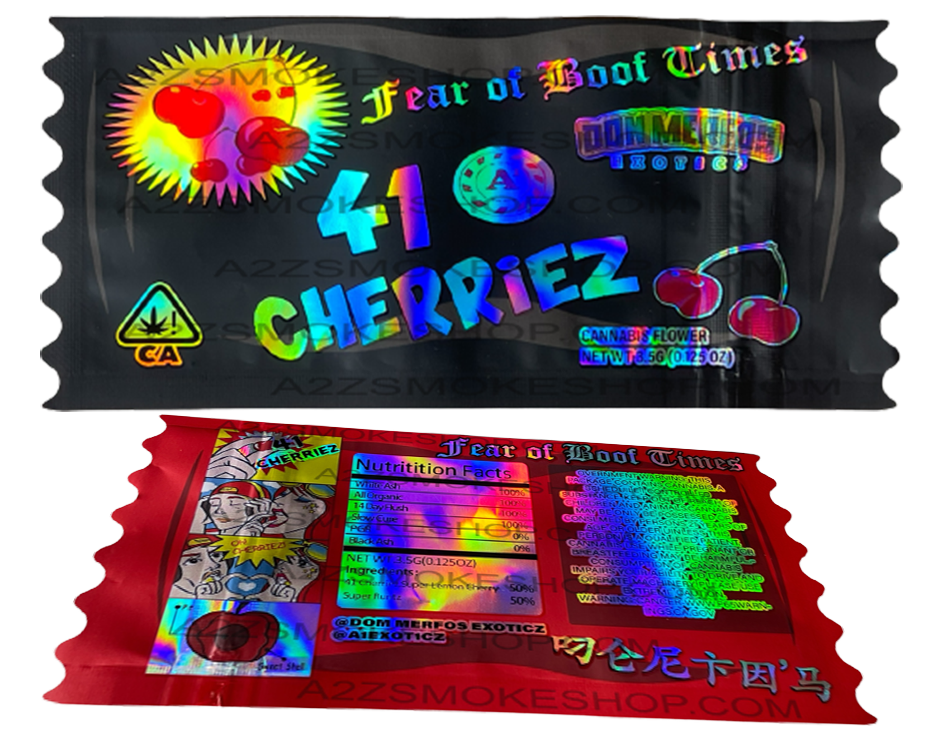 Don Merfos 41 Cherriez bag  3.5g Holographic Mylar bag Cherries Packaging Only -NEW