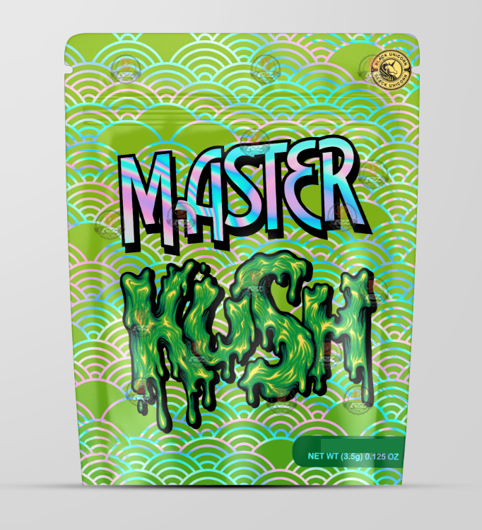 Master Kush Holographic Mylar bag 3.5g - Rob Mylar Bags - Packaging only