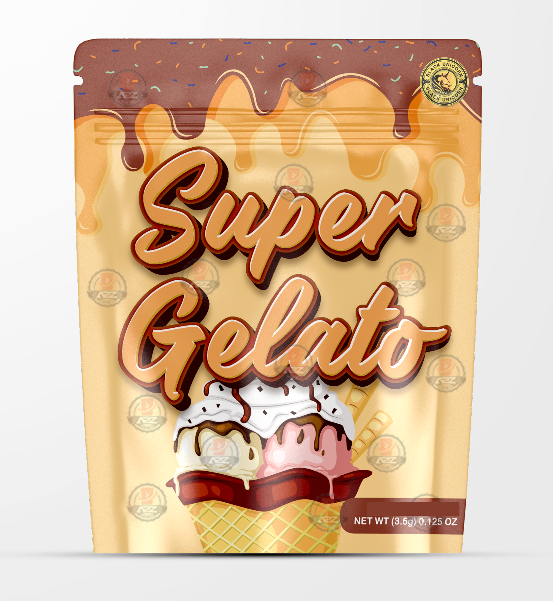 Super Gelato Holographic Mylar bag 3.5g - For Flower- Rob Mylar Bags