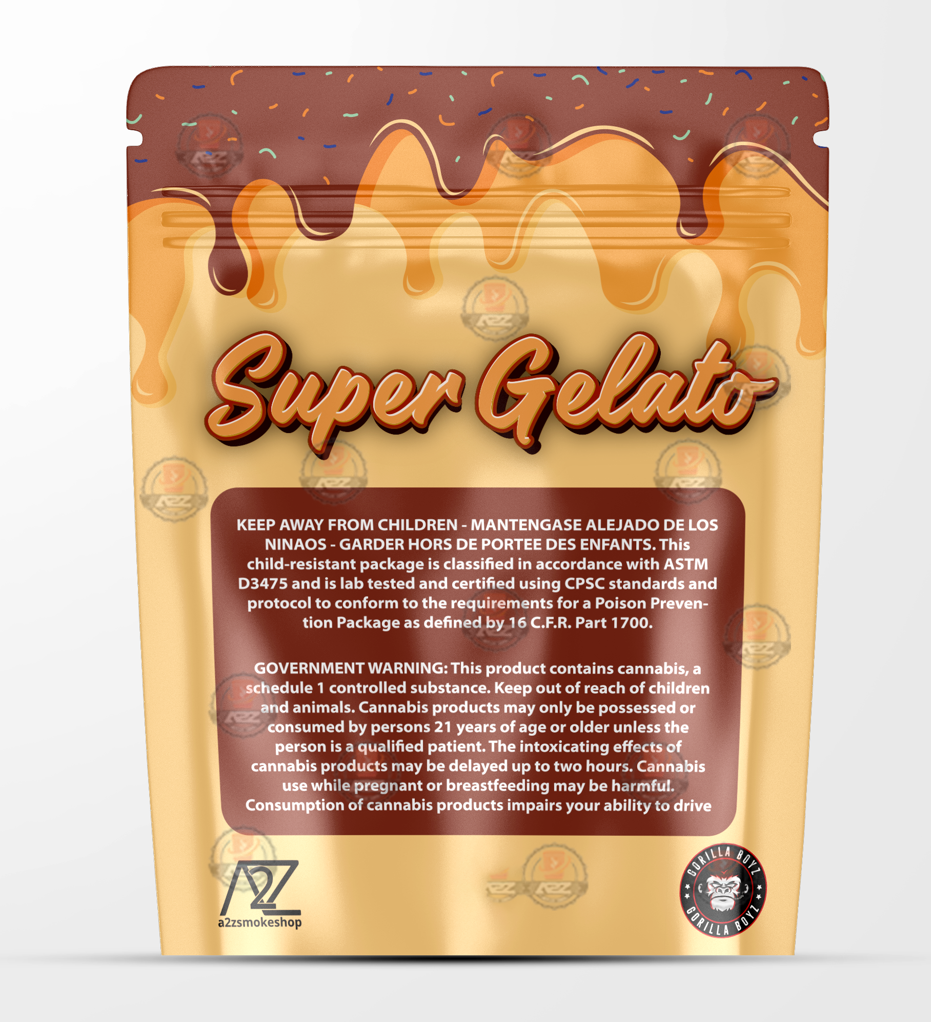 Super Gelato Holographic Mylar bag 3.5g - For Flower- Rob Mylar Bags