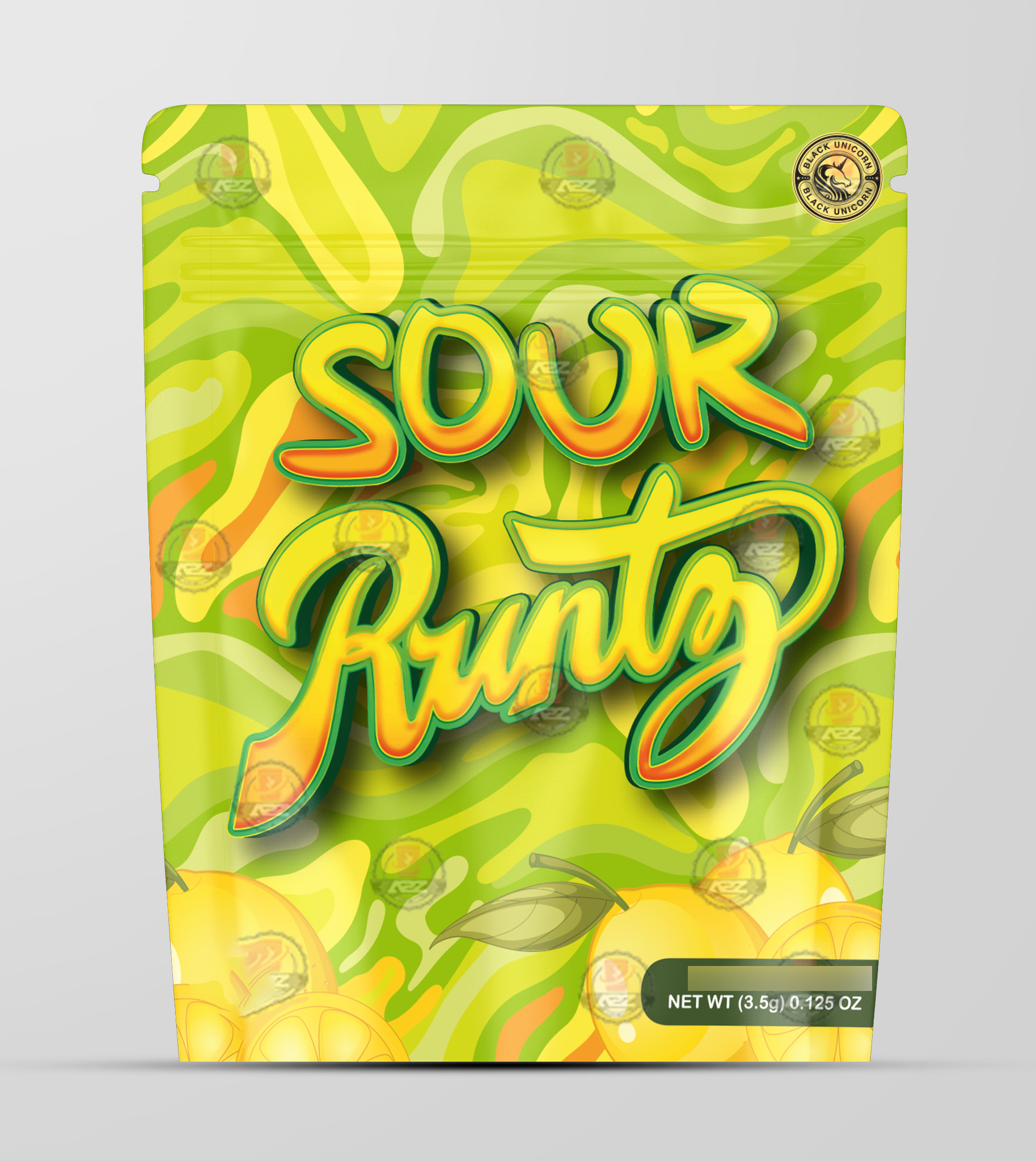 Sour Runtz Holographic Mylar bag 3.5g - For Flower- Rob Mylar Bags