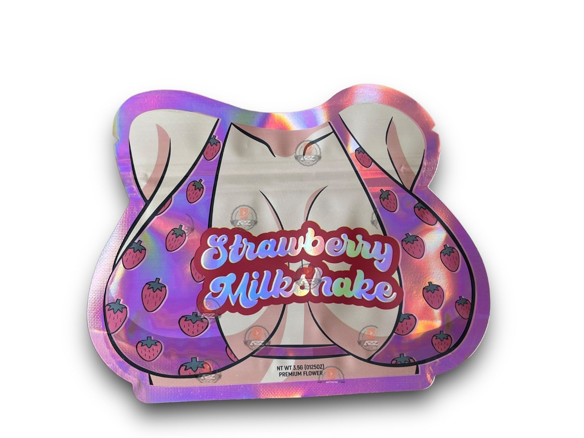 Strawberry Milkshake 3.5G Mylar Bags Holographic cut out