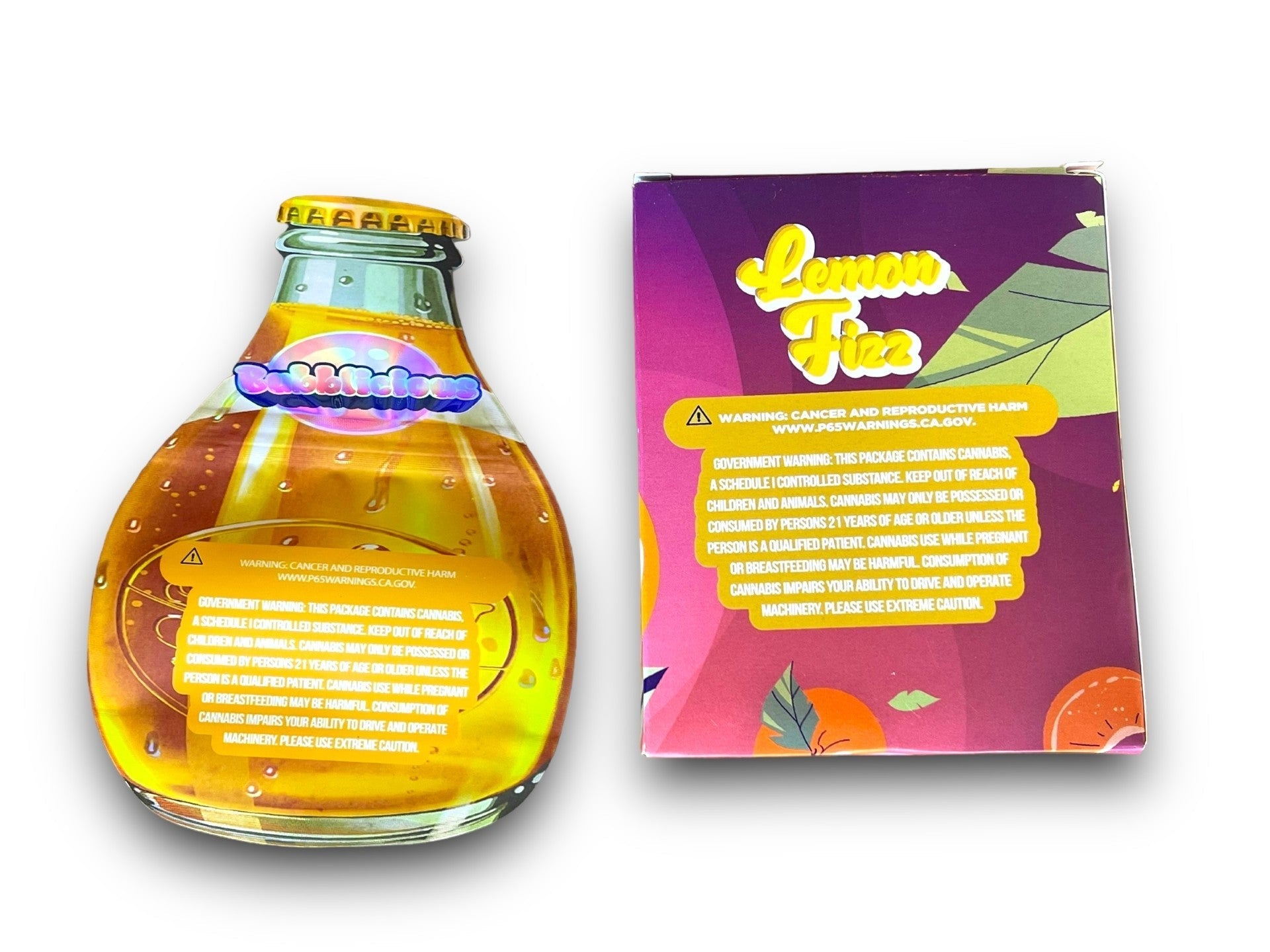 Bubblicious Lemon Fizz Mylar Bags with Boxes 3.5g Box Packaging Holographic