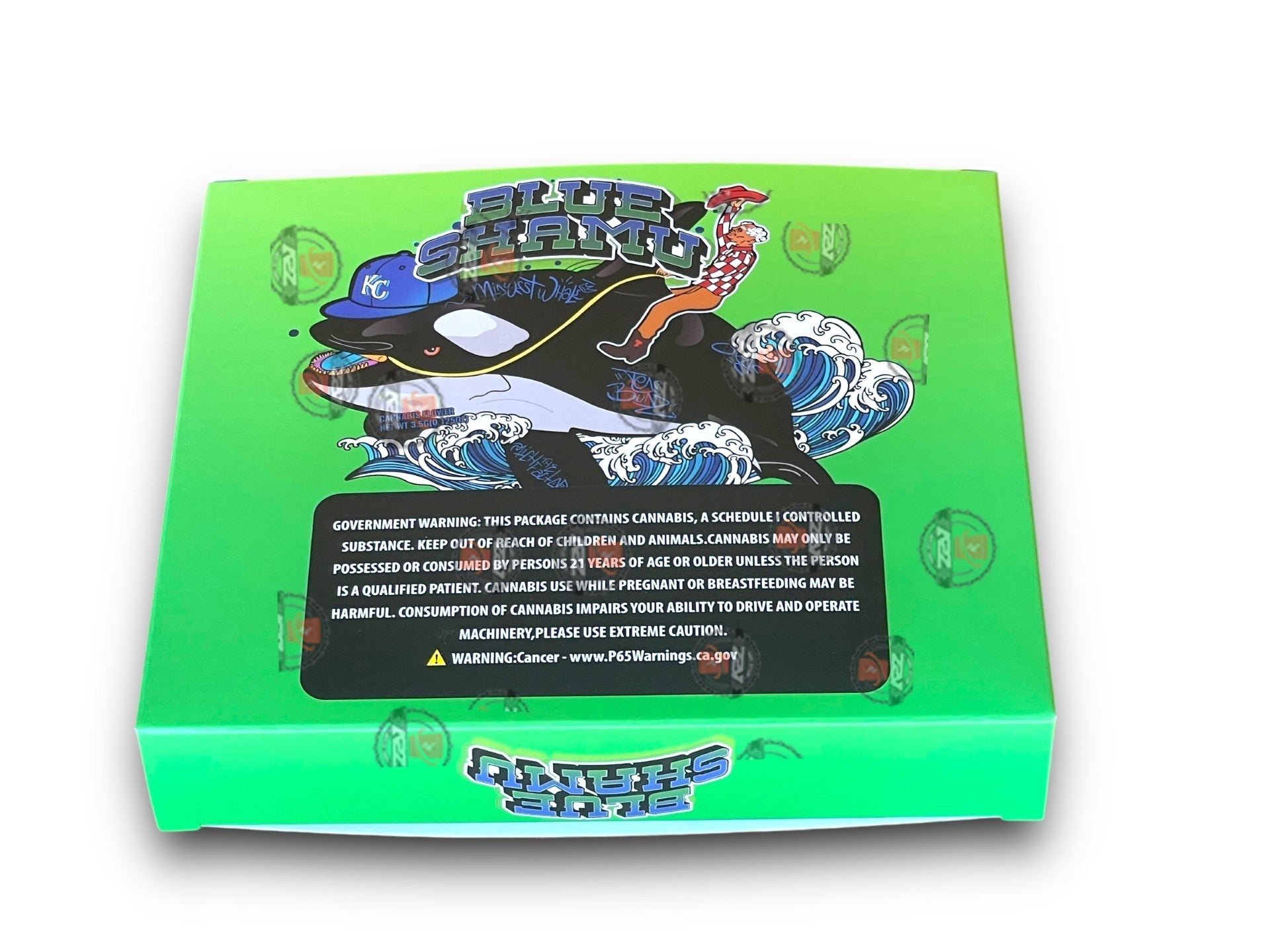 Teds Budz Blue Shamu Mylar Bags with Boxes 3.5g Box Packaging Holographic